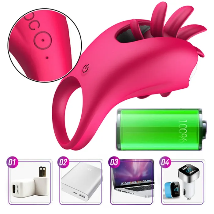 Rotation Oral Tongue Licking Penis Vibrating Ring Woman Gspot Massage Vagina Clitoris Stimulate Vibrator Sex Toys for Couples LAZADASEXTOYS Couples