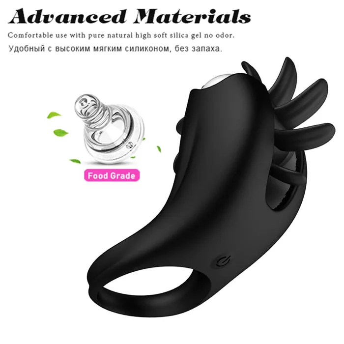 Rotation Oral Tongue Licking Penis Vibrating Ring Woman Gspot Massage Vagina Clitoris Stimulate Vibrator Sex Toys for Couples LAZADASEXTOYS Couples