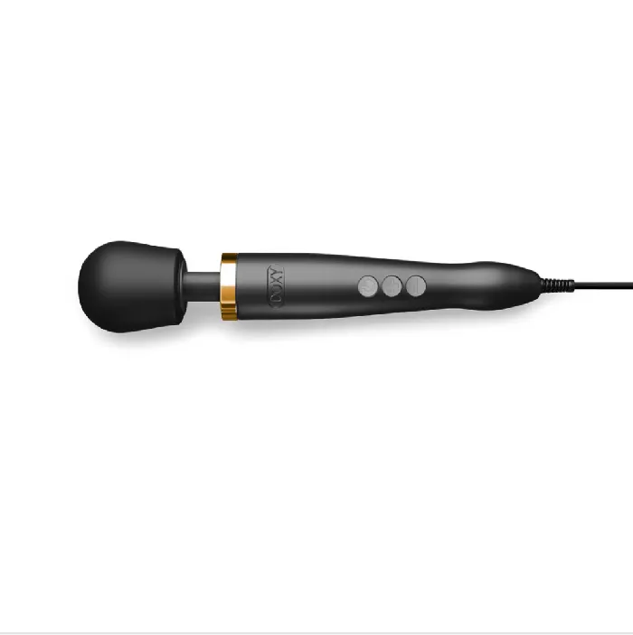 Anal Allure Doxy Die Cast Massager Matte Black 24k Gold