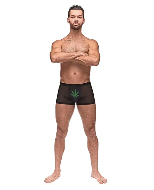 Anal Comme Ci Comme Ca Private Screening Micro Mesh Modal Pot Leaf Black