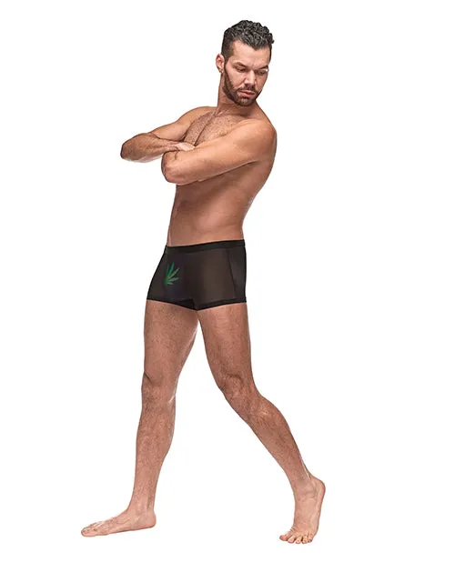 Anal Comme Ci Comme Ca Private Screening Micro Mesh Modal Pot Leaf Black