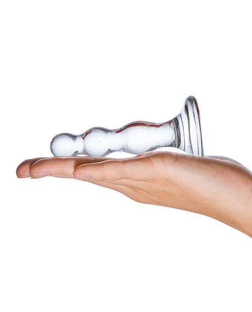 Anal Electric Eel INC Glas Triple Play Beaded Butt Plug Clear