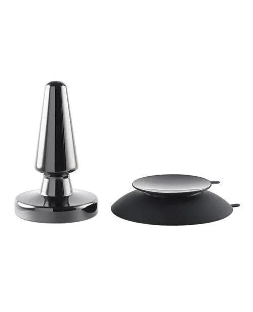 Anal Evolved Novelties INC Evolved Beginner Vibrating Rechargeable Metal Plug Black