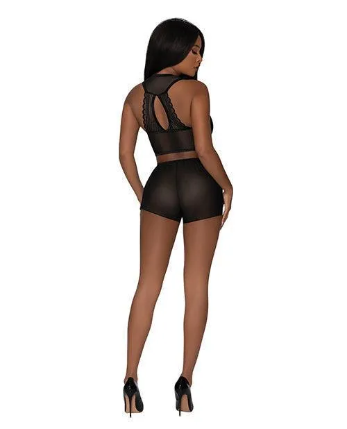 Anal Modern Romance Tie Front Halter Tap Pant Black Magic Moments Intl