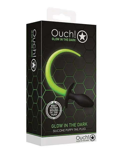 Anal Shots America LLC Shots Ouch Puppy Tail Plug Glow In The Dark