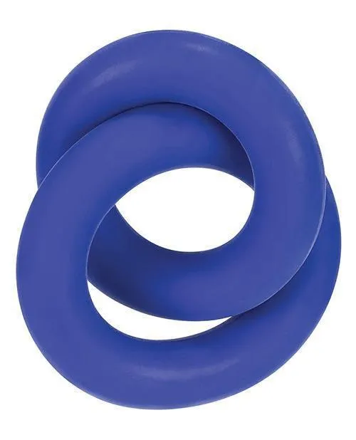 Blue Ox Designs LLCDba Oxballs Male Sex Toys Hunky Junk Duo Linked Cock Ball Rings Cobalt
