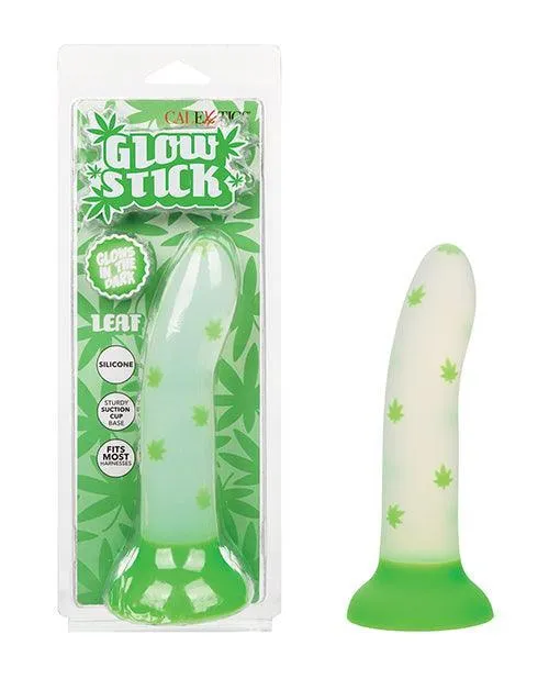 California Exotic Novelties Glow Stick Leaf Suction Cup GlowintheDark Dildo Green Dildos