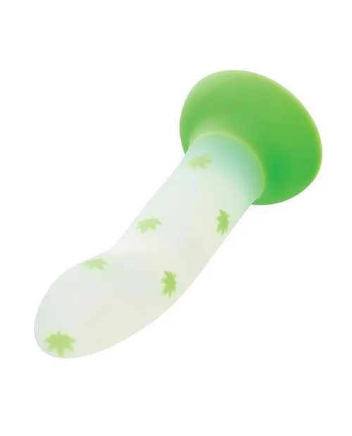California Exotic Novelties Glow Stick Leaf Suction Cup GlowintheDark Dildo Green Dildos