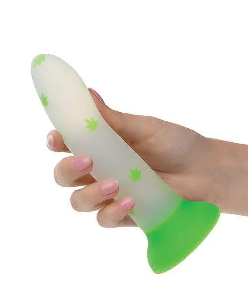 California Exotic Novelties Glow Stick Leaf Suction Cup GlowintheDark Dildo Green Dildos