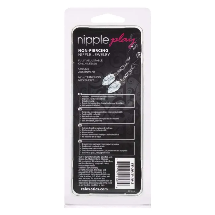 California Exotics Anal California Exotics Nipple Play Non Piercing Nipple Jewelry Crystal Teardrop Black
