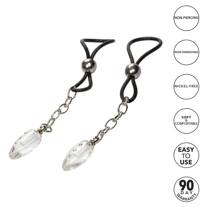 California Exotics Anal California Exotics Nipple Play Non Piercing Nipple Jewelry Crystal Teardrop Black