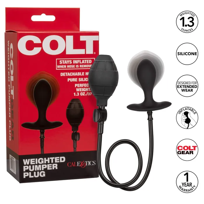 California Exotics California Exotics Colt Weighted Inflatable Pumper Plug Black Anal California Exotics California Exotics Colt Weighted Inflatable Pumper Plug Black Anal