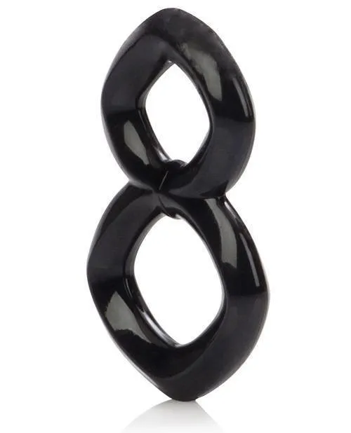 Couples California Exotic Novelties Crazy 8 Enhancer Double Cock Ring Black