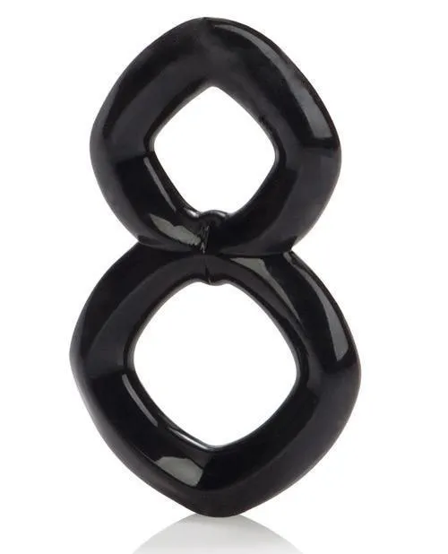 Couples California Exotic Novelties Crazy 8 Enhancer Double Cock Ring Black