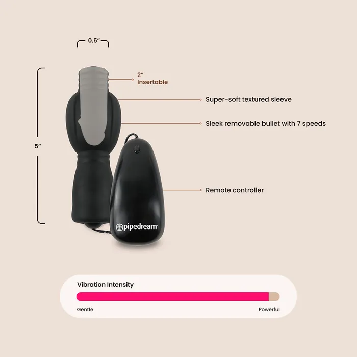 Couples Pipedream Products Fetish Fantasy Vibrating Head Teazer remote controlled