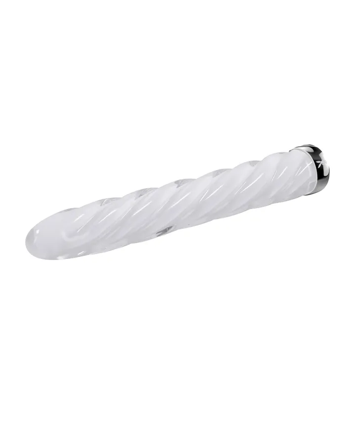 Evolved Novelties INC Female Sex Toys Playboy Pleasure In the Twist Glass Vibrator White Evolved Novelties INC Female Sex Toys Playboy Pleasure In the Twist Glass Vibrator White