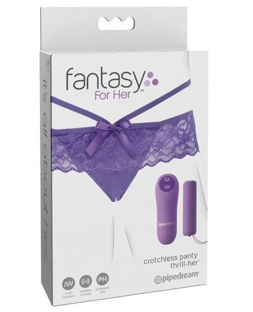 Fantasy For Her Crotchless Panty Thrill Her Purple Pipedream Products Vibrators Fantasy For Her Crotchless Panty Thrill Her Purple Pipedream Products Vibrators