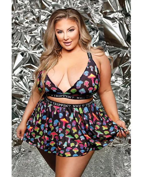Fantasy Lingerie Vibes Why U Trippin Skater Skirt Black QN Vibrators
