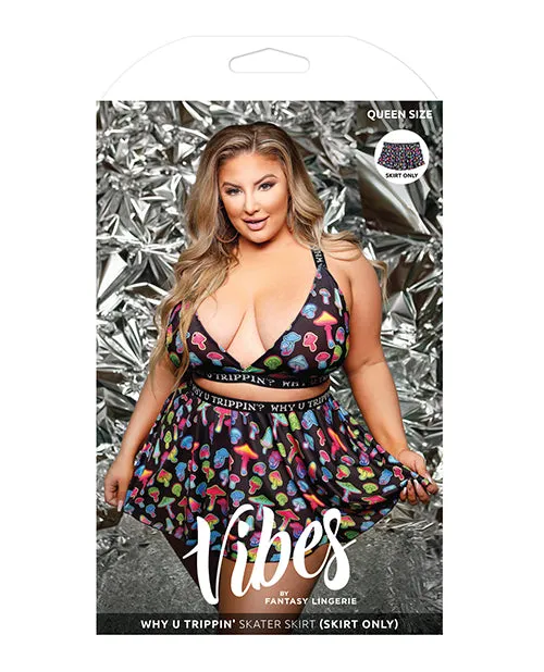 Fantasy Lingerie Vibes Why U Trippin Skater Skirt Black QN Vibrators