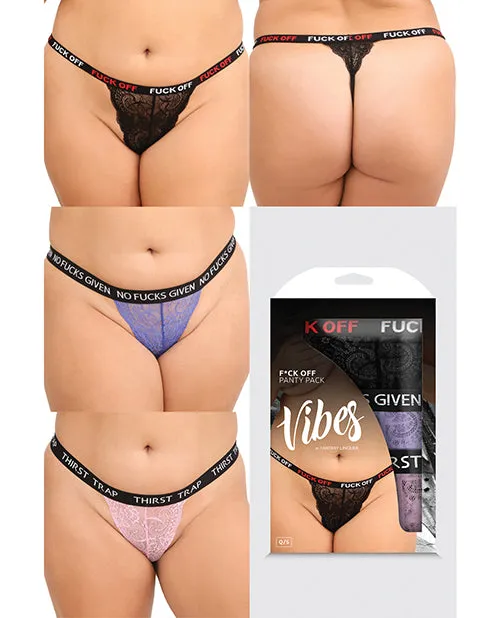 Fantasy Lingerie Vibrators Vibes Fuck 3 Pack Thongs Assorted Colors QN