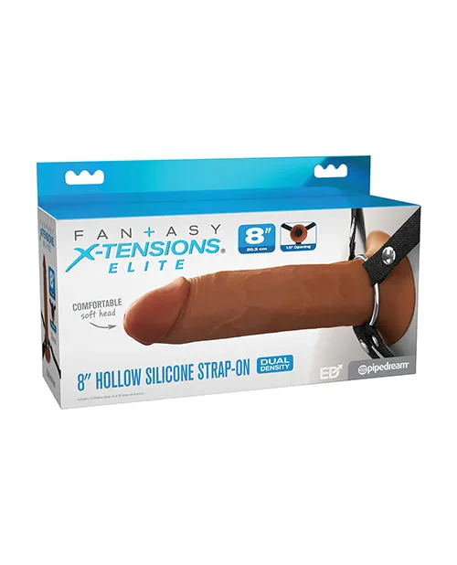 Fantasy XTensions Elite 8 Silicone Hollow Strapon wHarness Brown Pipedream Products Female Sex Toys Fantasy XTensions Elite 8 Silicone Hollow Strapon wHarness Brown Pipedream Products Female Sex Toys