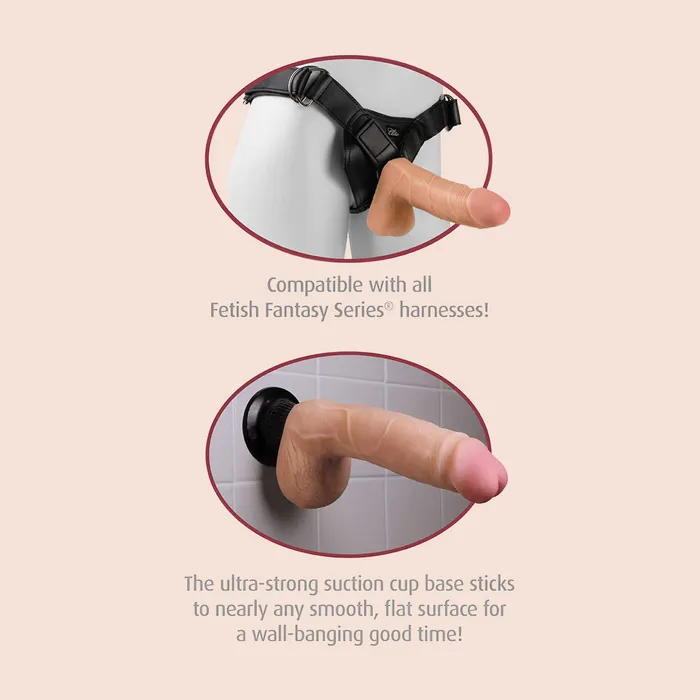 Female Sex Toys Pipedream Products Real Feel Deluxe No 7 9 vibrating dildo with suction cup base