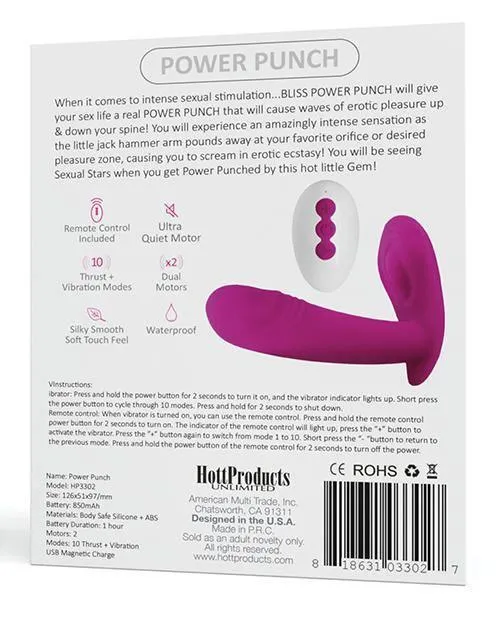 Hott Products Vibrators Bliss Power Punch Thrusting Vibe