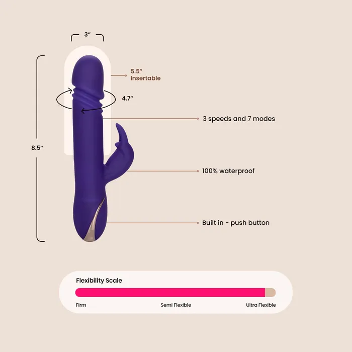 Jack Rabbit Signature Silicone Thrusting Rabbit silicone vibrating thrusting California Exotic Novelties LLC Female Sex Toys