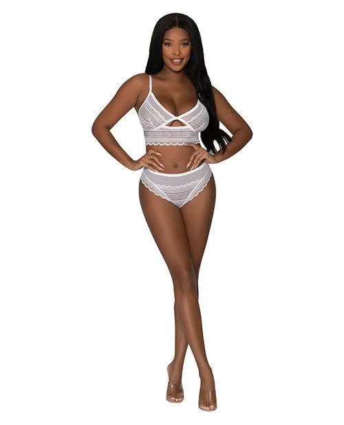 Magic Moments Intl Vibrators Modern Romance Bralette Cheeky Hipster White
