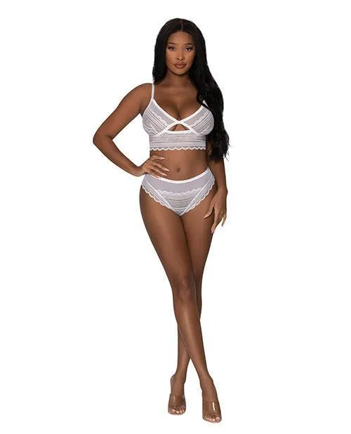 Magic Moments Intl Vibrators Modern Romance Bralette Cheeky Hipster White