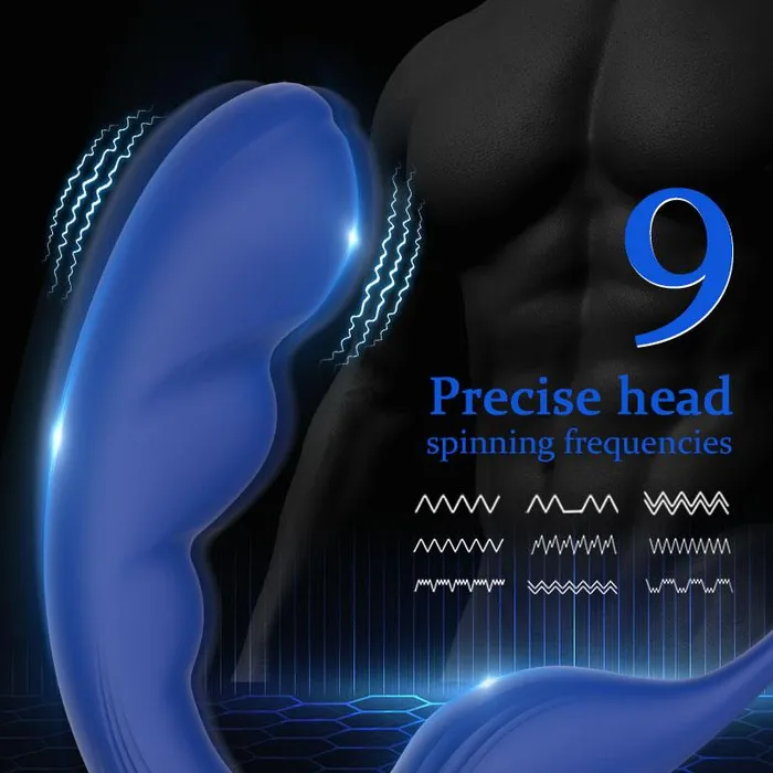Male Sex Toys propinkup 9 Frequency Vibrating Prostate Massager Double Cock Ring IPX6 Waterproof