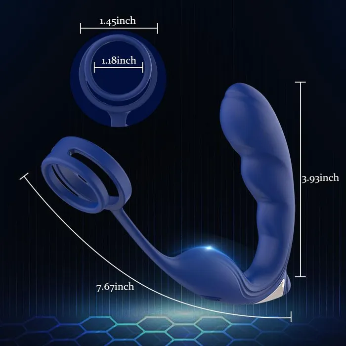 Male Sex Toys propinkup 9 Frequency Vibrating Prostate Massager Double Cock Ring IPX6 Waterproof