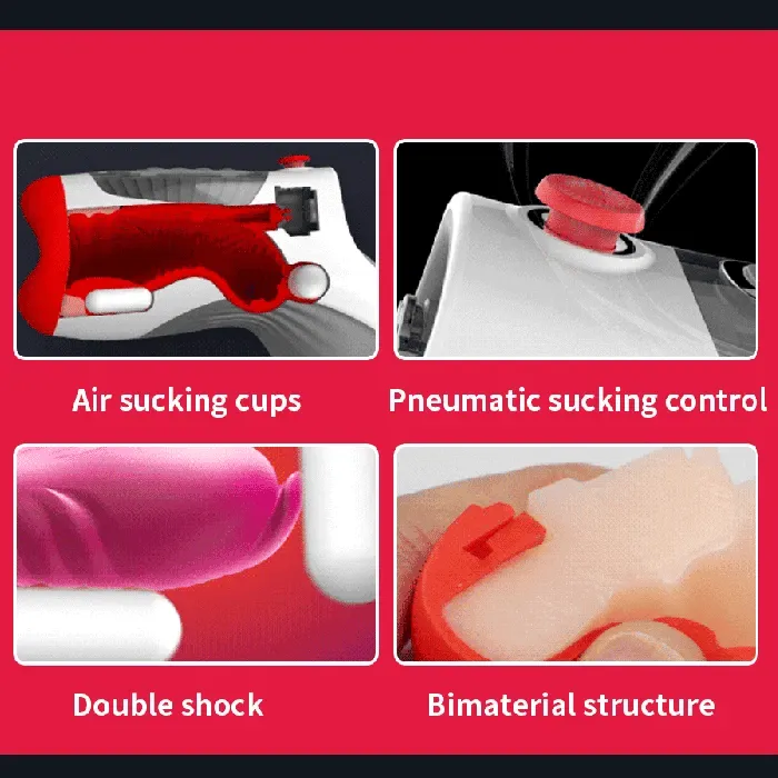 Male Sex Toys propinkup Quake 7 Vibration 3 Sucking Modes Heating Masturbation Cup Deep Throat Air Flow Oral Male Masturbator