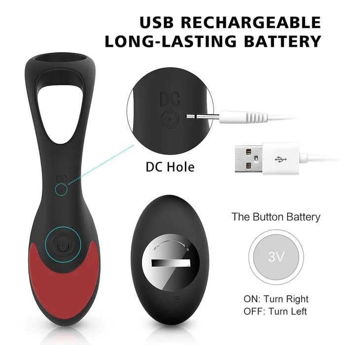 Male Sex Toys YOSPOSS Prostate Massager Vibrator With Penis Ring and Ball Loop 9 Vibrations