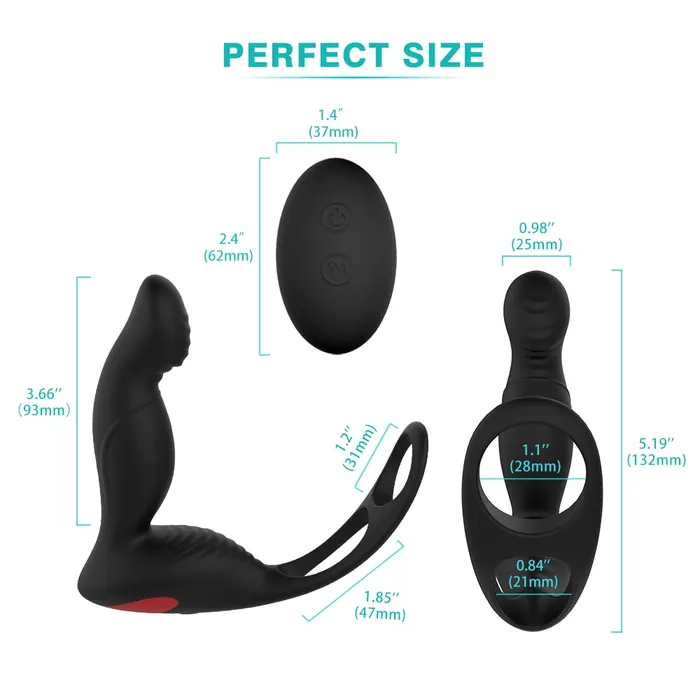 Male Sex Toys YOSPOSS Prostate Massager Vibrator With Penis Ring and Ball Loop 9 Vibrations
