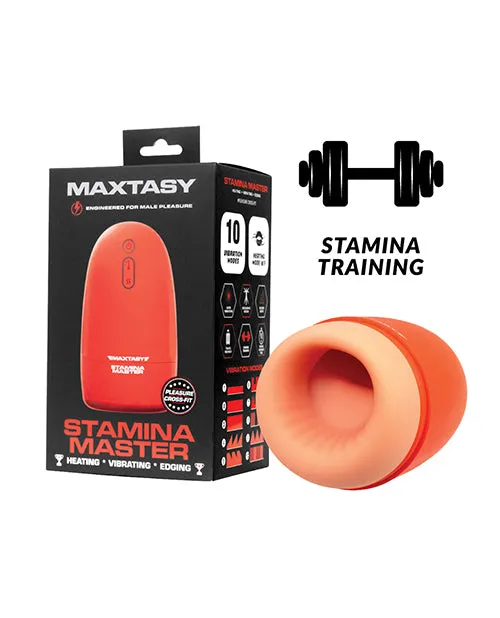 Maxtasy Stamina Master Heat up Vibrating Stroker Orange Maxtasy Male Sex Toys