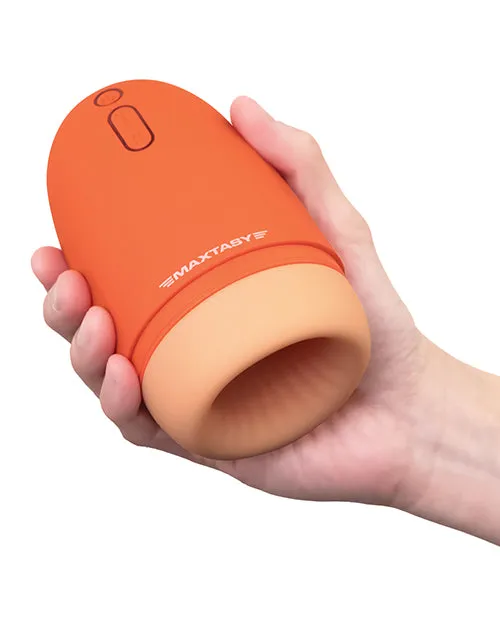 Maxtasy Stamina Master Heat up Vibrating Stroker Orange Maxtasy Male Sex Toys