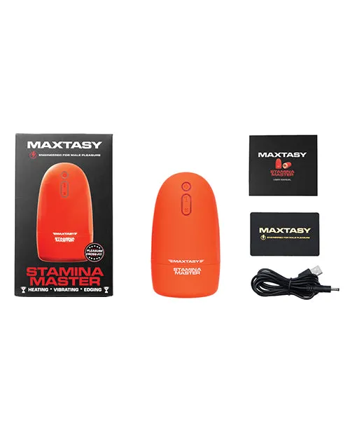 Maxtasy Stamina Master Heat up Vibrating Stroker Orange Maxtasy Male Sex Toys