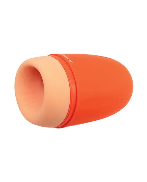 Maxtasy Stamina Master Heat up Vibrating Stroker Orange Maxtasy Male Sex Toys
