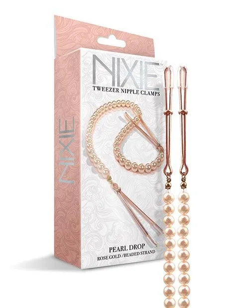Nipple Clitoral Toys Nixie Pearl Drop Tweezer Nipple Clamps Global Novelties LLC Nipple Clitoral Toys Nixie Pearl Drop Tweezer Nipple Clamps Global Novelties LLC