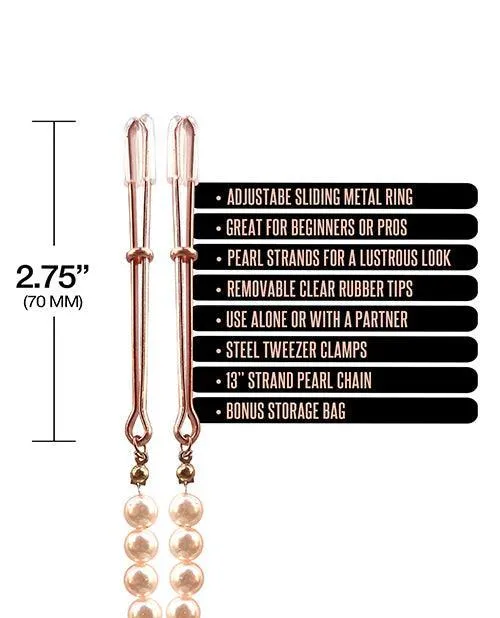 Nipple Clitoral Toys Nixie Pearl Drop Tweezer Nipple Clamps Global Novelties LLC Nipple Clitoral Toys Nixie Pearl Drop Tweezer Nipple Clamps Global Novelties LLC