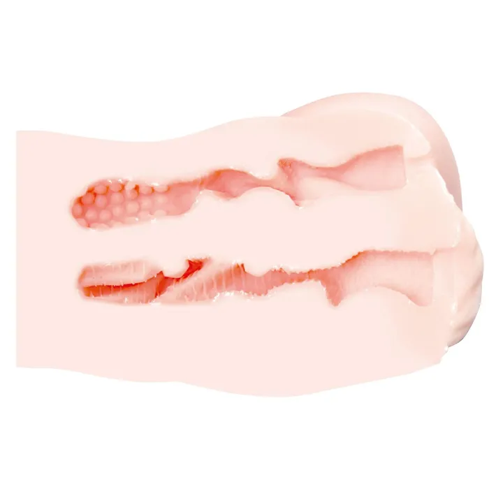 ONDO MIC Double Vagina Ass Dual Hole Masturbator Beige ONDO Male Sex Toys