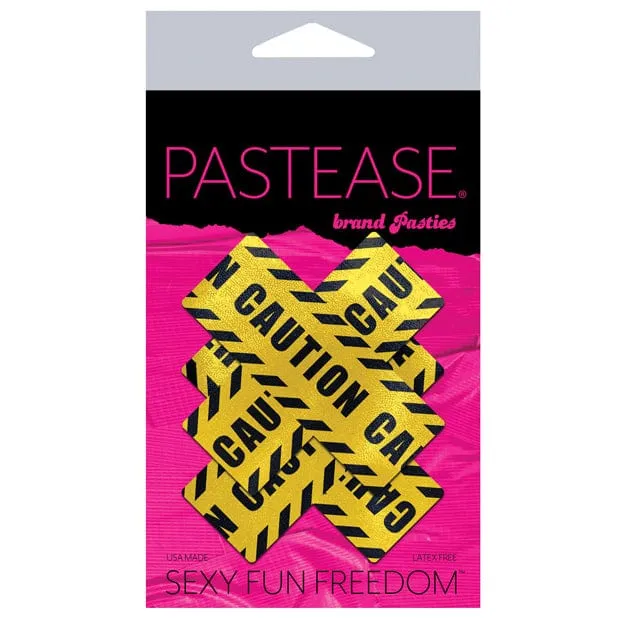 Pastease Anal Pastease Premium Caution Cross Pasties Nipple Covers OS BlackYellow Pastease Anal Pastease Premium Caution Cross Pasties Nipple Covers OS BlackYellow