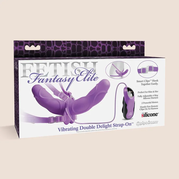 Pipedream Products Female Sex Toys Fetish Fantasy Elite Vibrating Double Delight StrapOn dual ended strap on