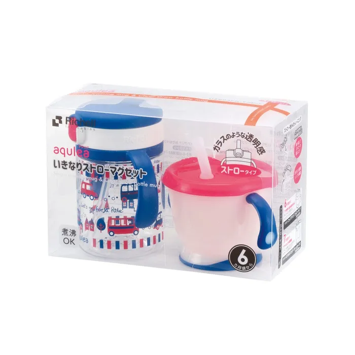 Richell Male Sex Toys Richell Aqulea Baby Step Up Straw Training Cup and Water Bottle Mug Set