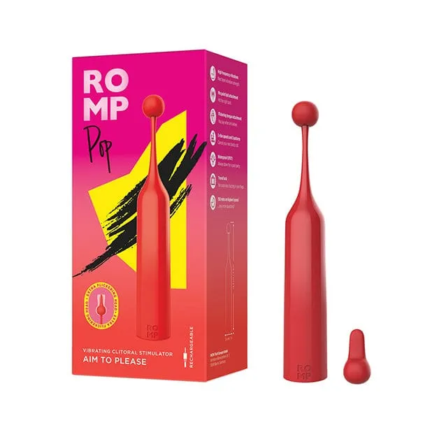 Romp Pop Vibrating Clit Massager Pinpoint Vibrator Red Romp Vibrators