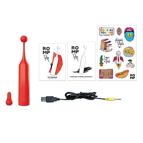 Romp Pop Vibrating Clit Massager Pinpoint Vibrator Red Romp Vibrators