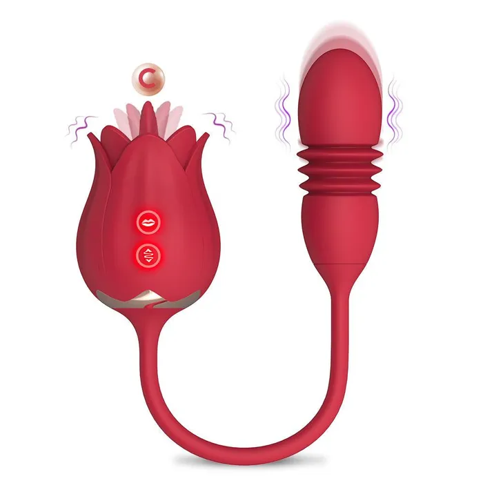 Vibrators propinkup Rose Toy for woman Tongue Licking Thrusting 2 IN 1 Vibrator Adult Sex Toy Vibrators propinkup Rose Toy for woman Tongue Licking Thrusting 2 IN 1 Vibrator Adult Sex Toy