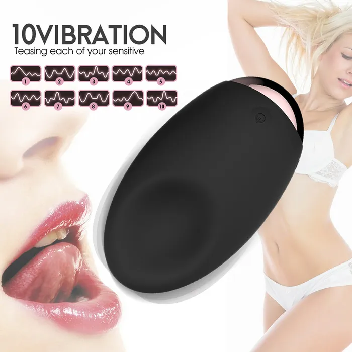 YOSPOSS Female Sex Toys Tongue Shape Nipple Clit Wearable Massager 10 Modes Scrotum Caressing