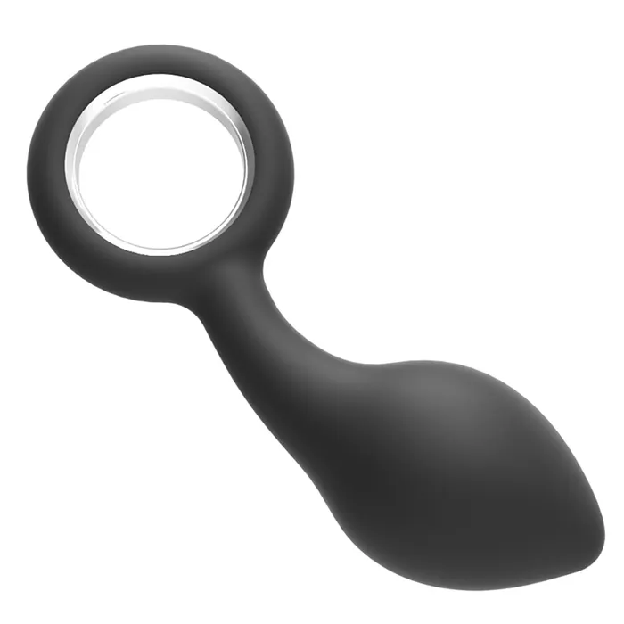 YOSPOSS Male Sex Toys Silicone Tapered Butt Plug with Safe Pull Ring Curved Shaft Anal Play